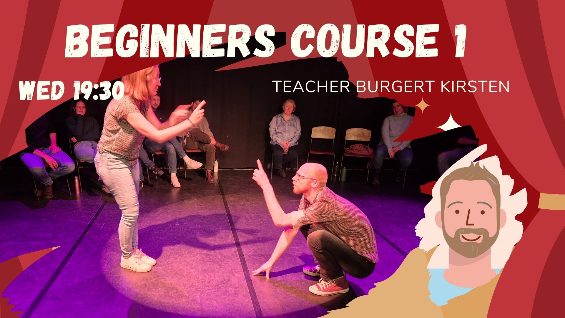 Cover photo for Beginners course improv theatre by Burgert Kirsten by Improv Utrecht