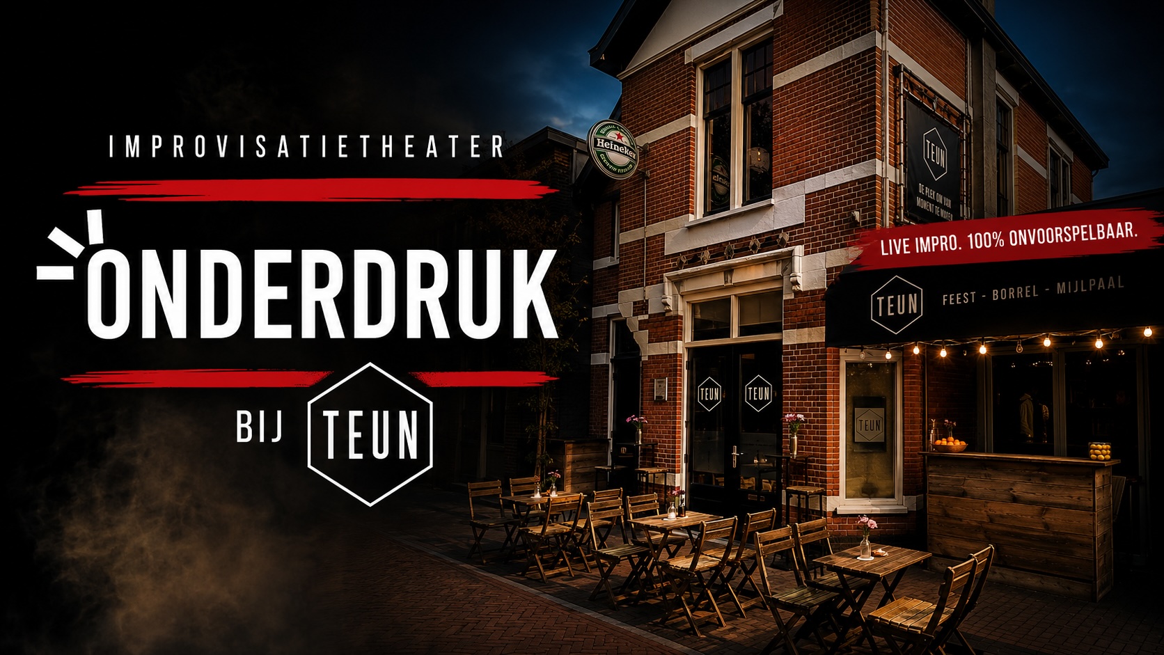 Cover photo for Onderdruk bij Teun by Improvisatie theatergroep Onderdruk