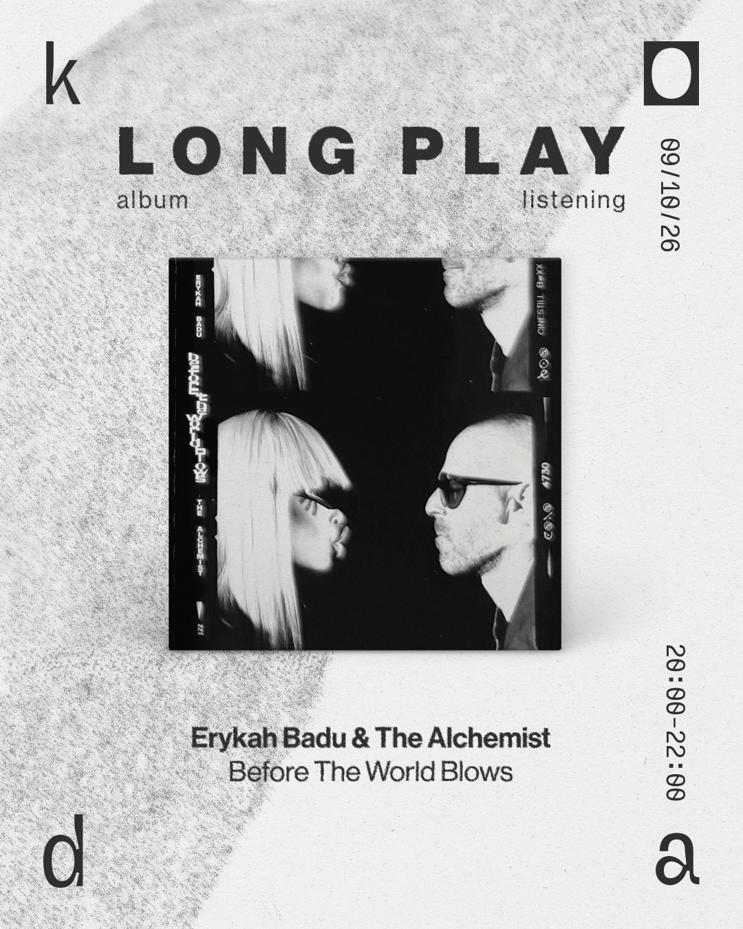 Cover photo for Long Play: Erykah Badu & The Alchemist - Before The World Blows by Koda