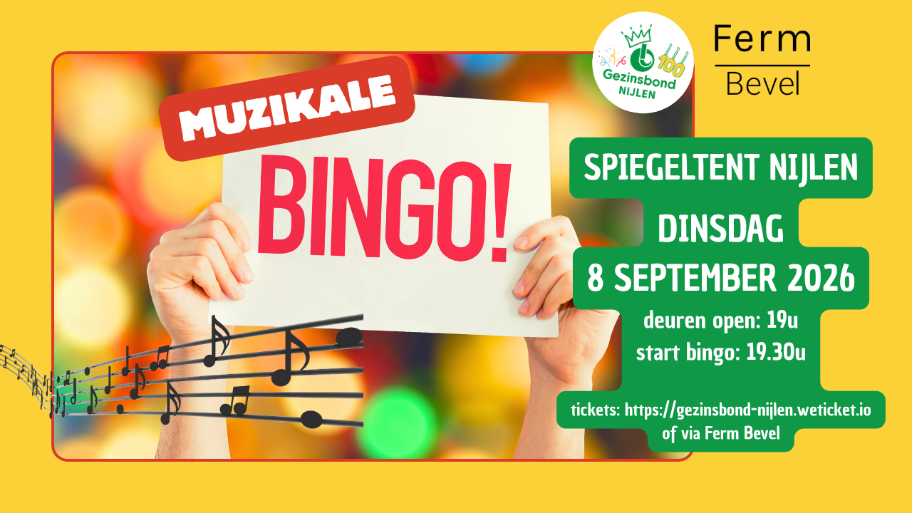 Cover photo for Muzikale bingo-avond Spiegeltent Nijlen by Gezinsbond Nijlen
