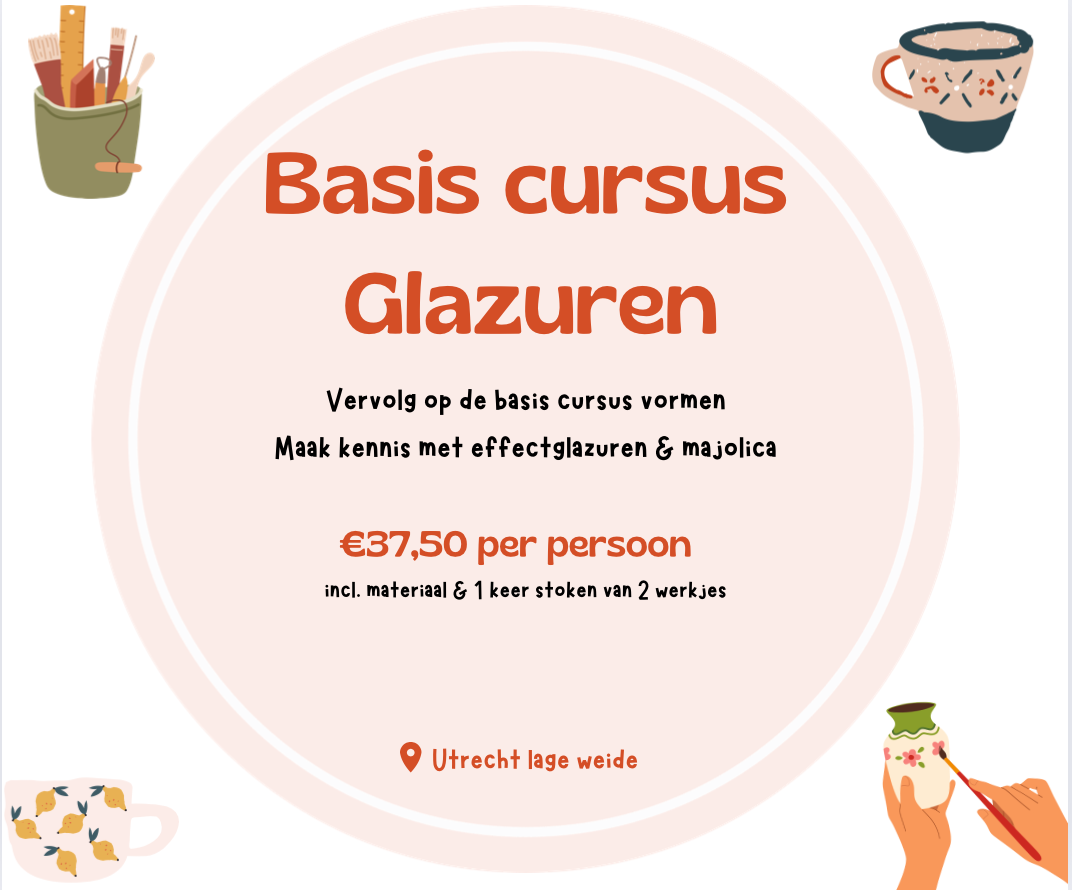 Cover photo for Basis cursus glazuren by Myrthe's pottenbaksels