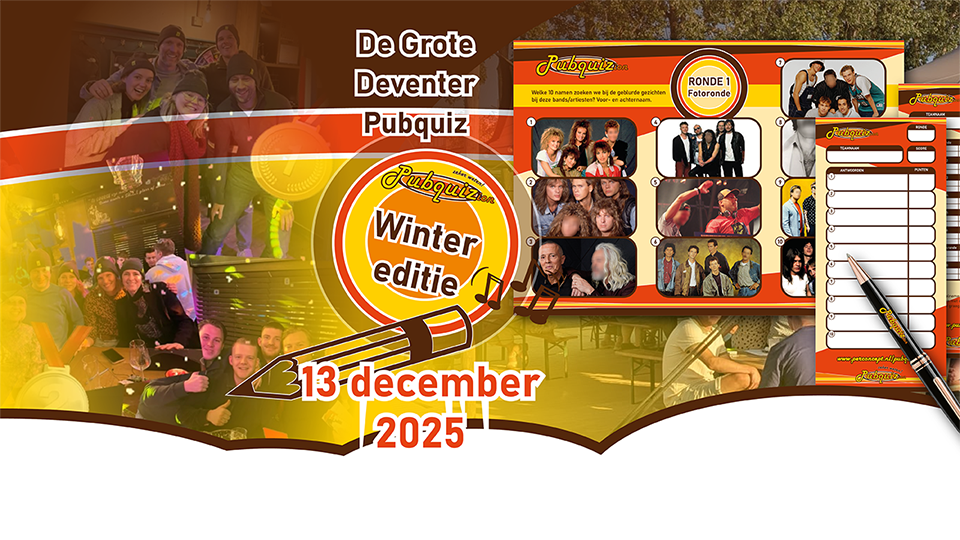 Cover photo for De Grote Deventer Pubquiz - Wintereditie 13 december 2025 by Pubquizion