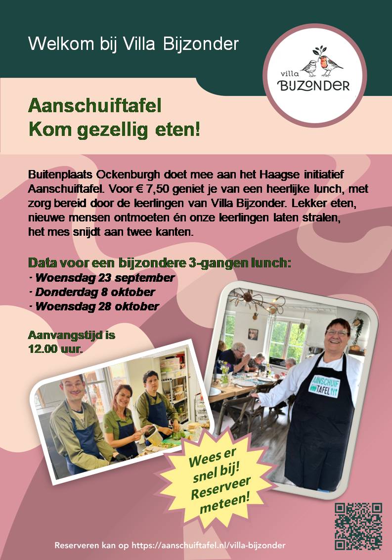 Cover photo for Buitenplaats Ockenburgh en Villa Bijzonder presenteren de Aanschuiftafel by Theater Villa Ockenburgh