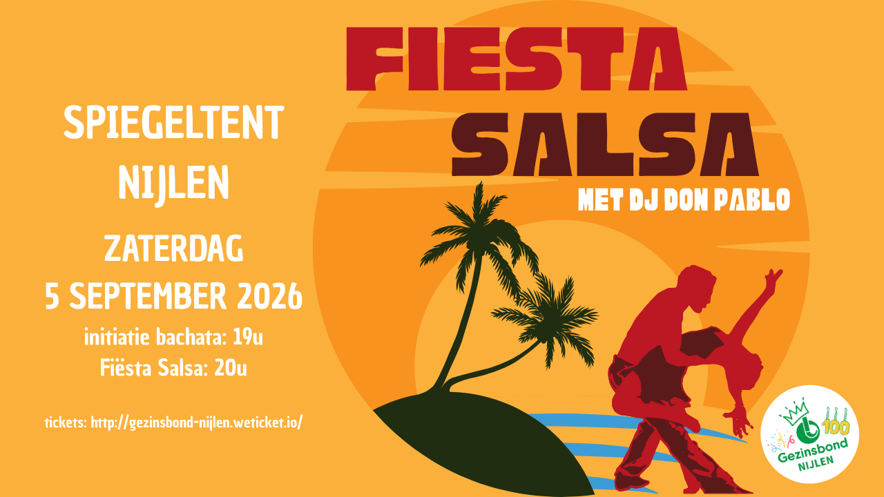Cover photo for Initiatie bachata en inkomticket Fiësta Salsa by Gezinsbond Nijlen