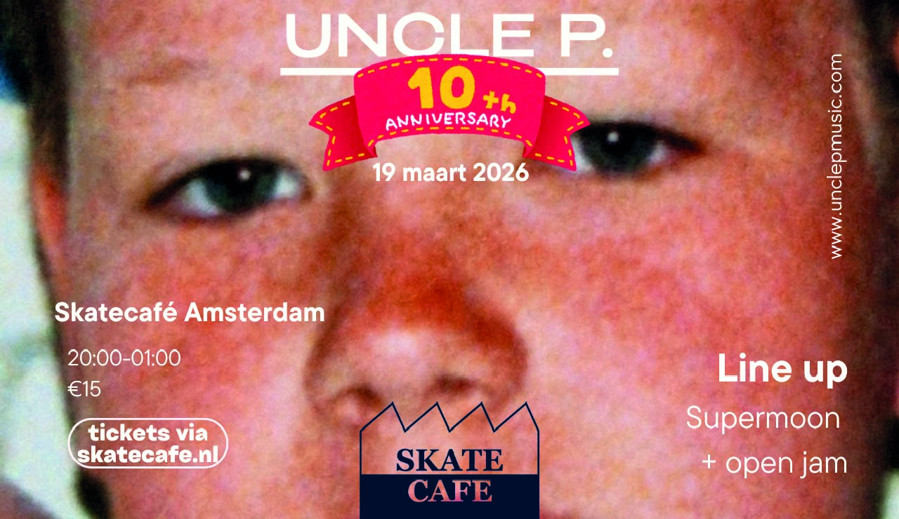 Cover photo for UNCLE P. 10TH ANNIVERSARY W/ SUPERMOON + OPEN JAM by Skatecafe Karin & Yvonne