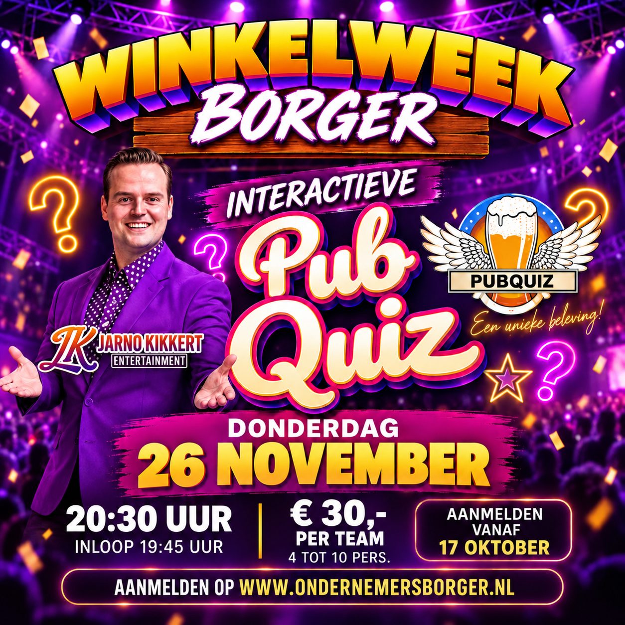 Cover photo for PUBQUIZ Winkelweek 2026 by Ondernemersvereniging Borger
