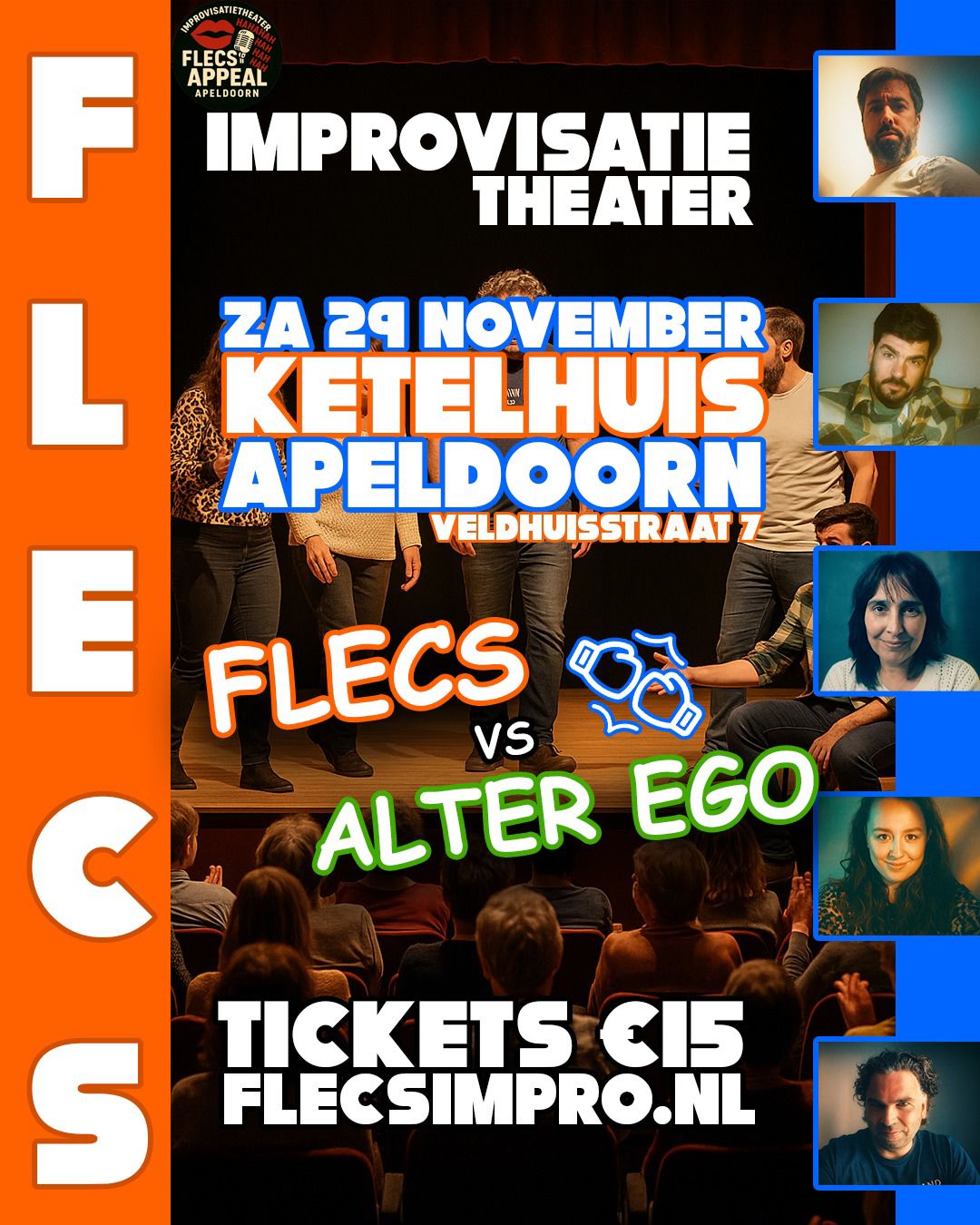 Cover photo for theatersportwedstrijd Flecs vs Alter Ego by Improschool Apeldoorn