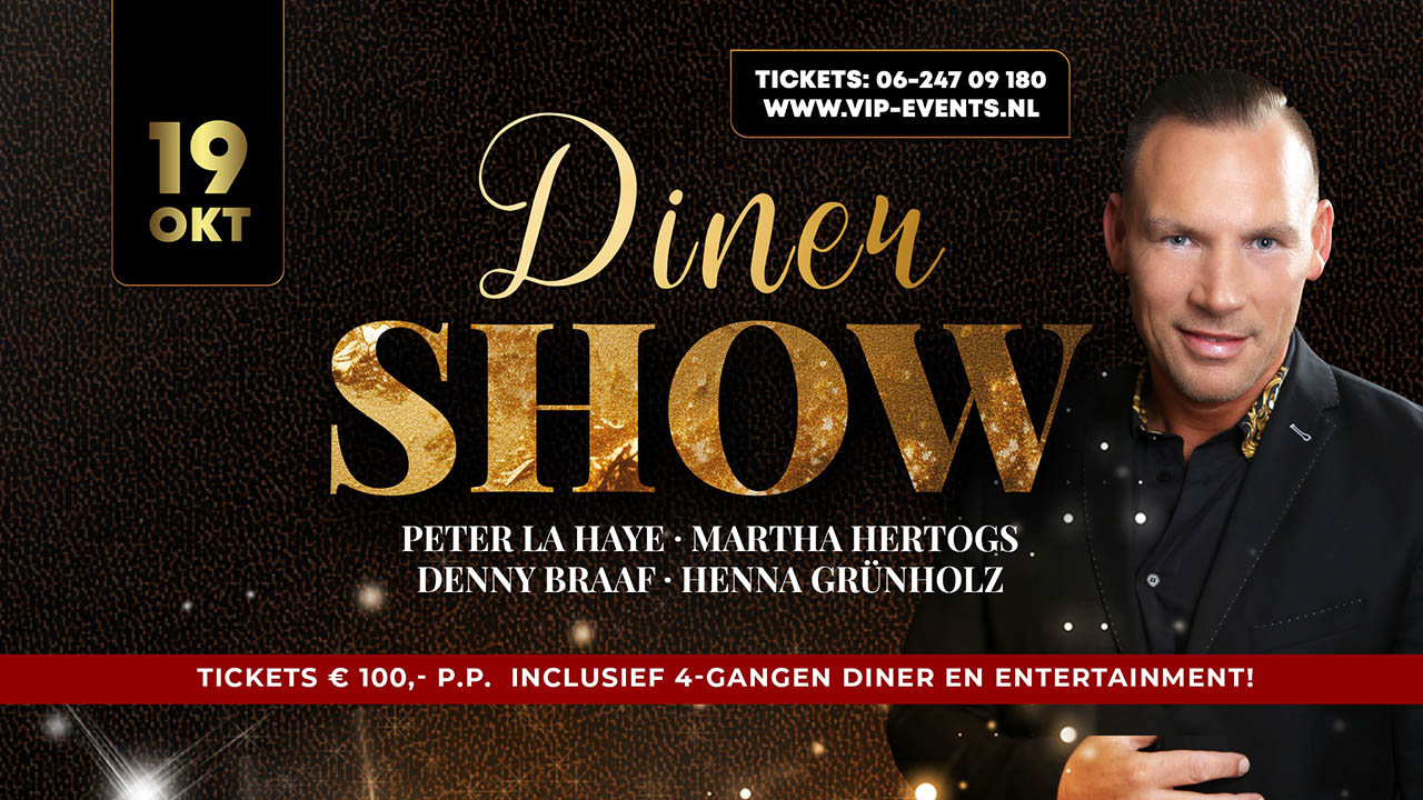 Cover photo for VIP Events Dinershow - 19 oktober 2025 by VIP Events Entertainment