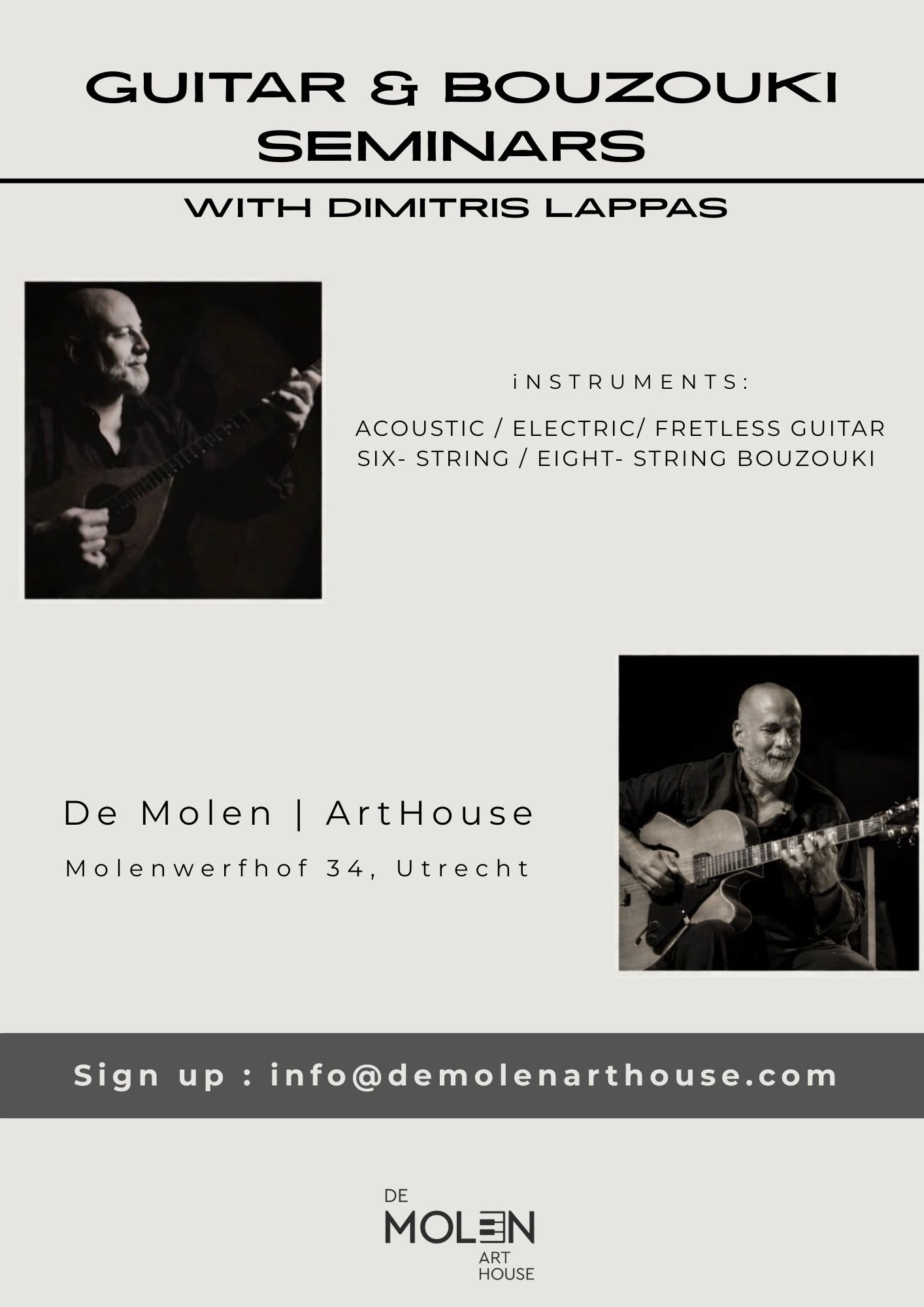 Cover photo for Music Workshop "From the West to the East” by De Molen Art|House