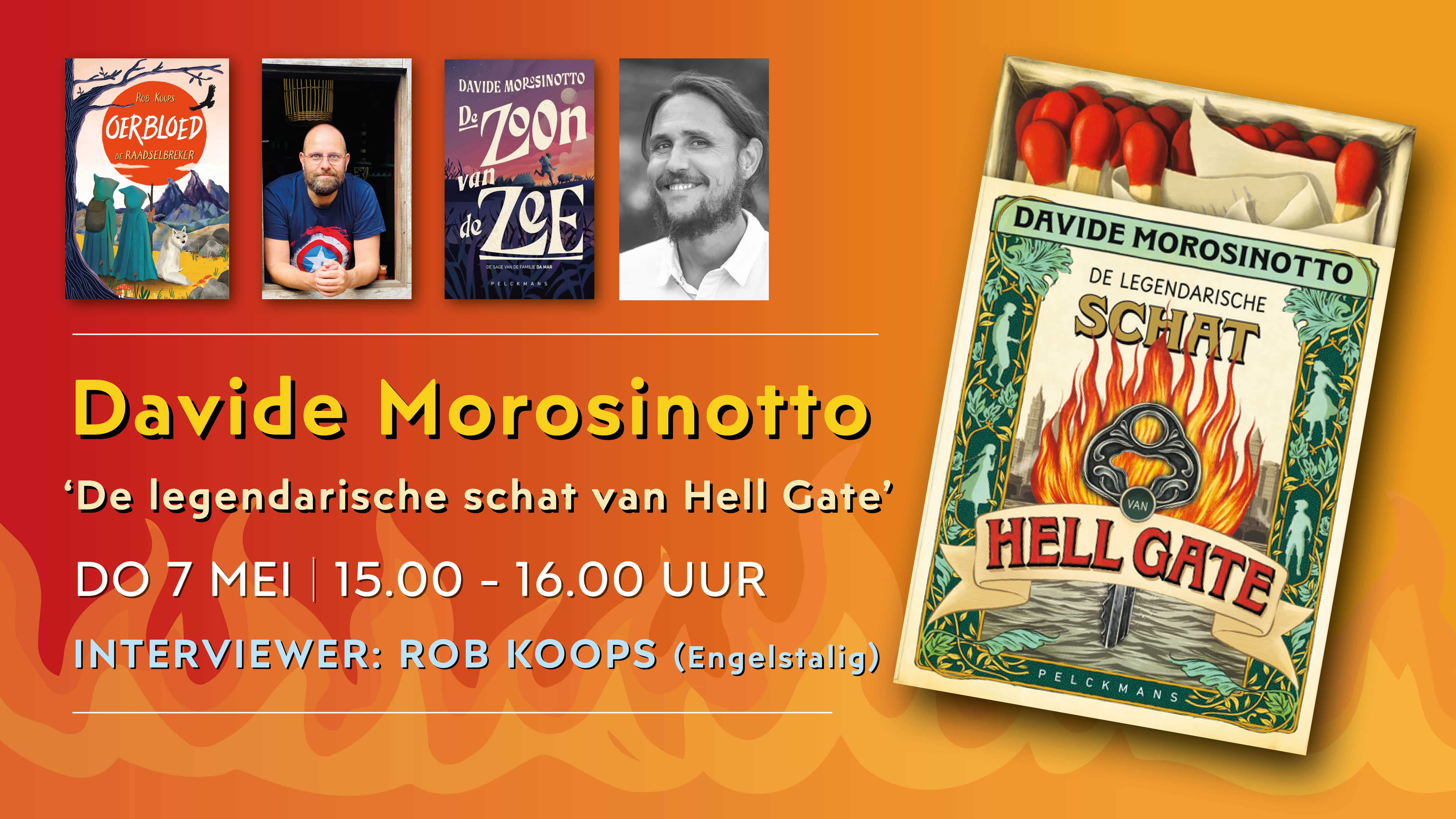 Cover photo for Interview en signeren Davide Morosinotto ‘Hell Gate’ by Broese