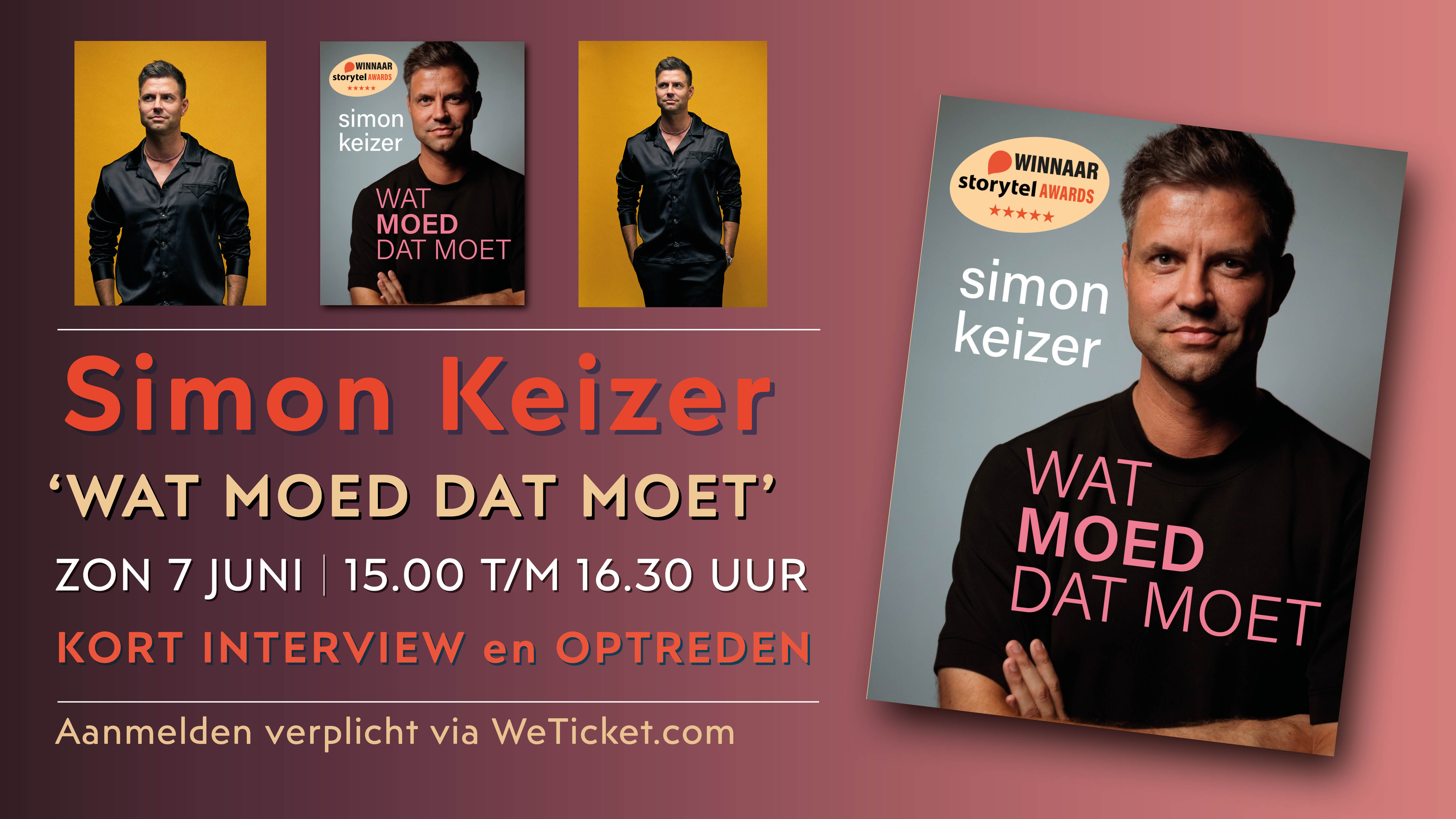 Cover photo for Interview en kort optreden Simon Keizer 'Wat moed dat moet' by Broese
