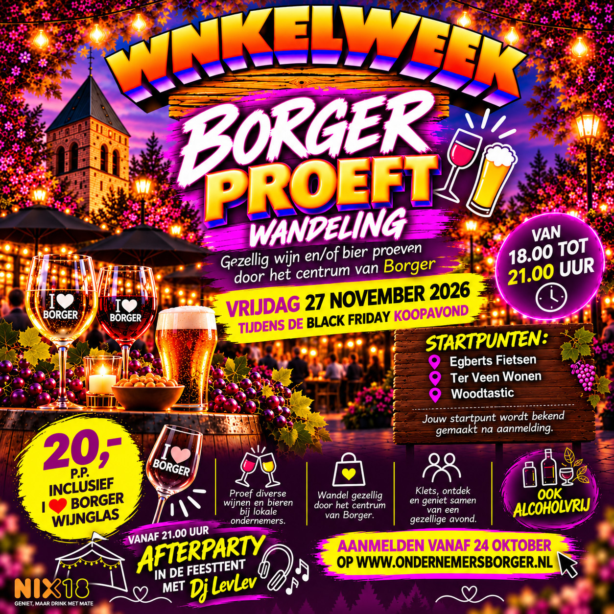 Cover photo for BORGER PROEFT WANDELING Winkelweek 2026 by Ondernemersvereniging Borger