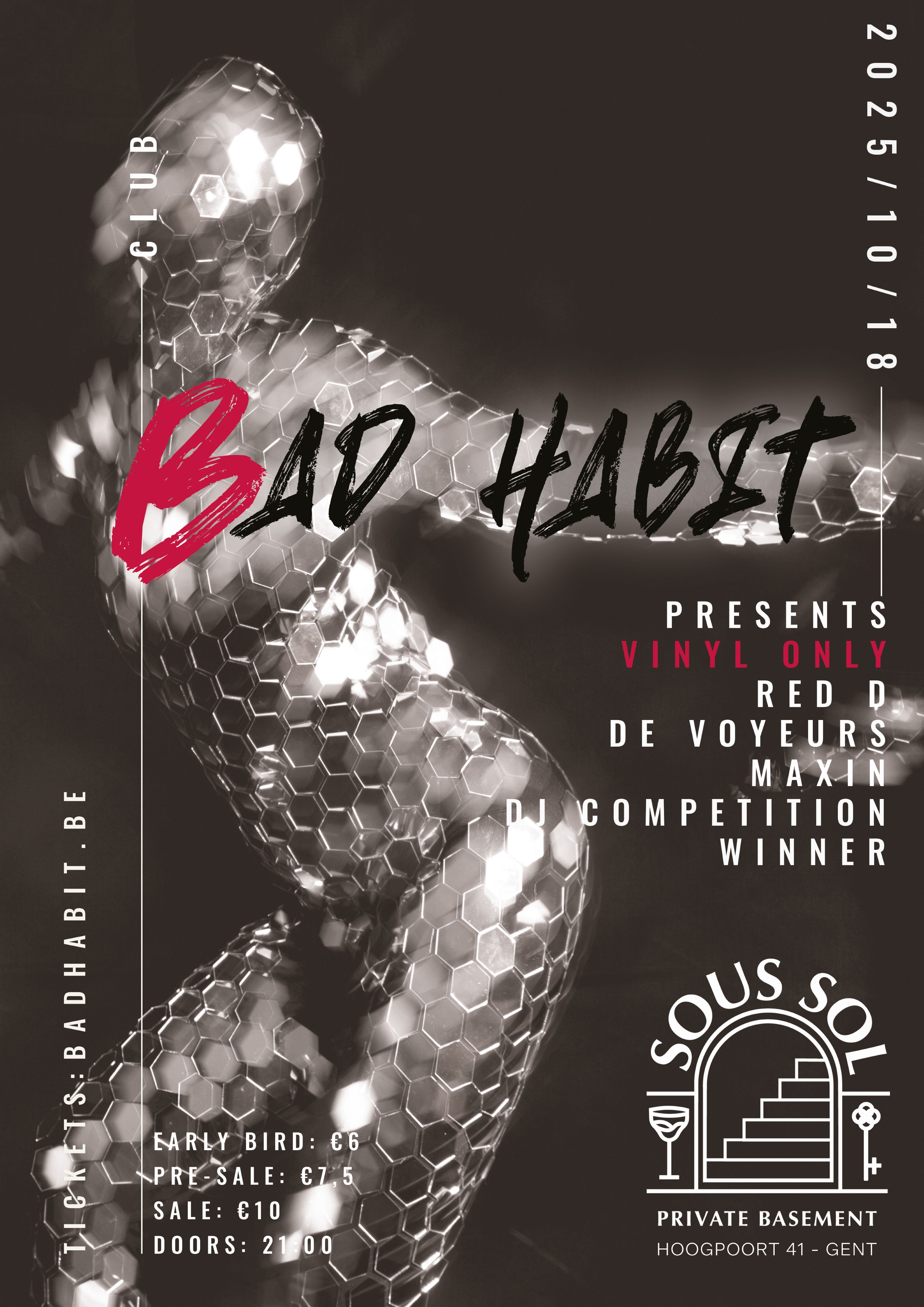 Cover photo for Bad Habit - Vinyl Only Night by Bad Habit