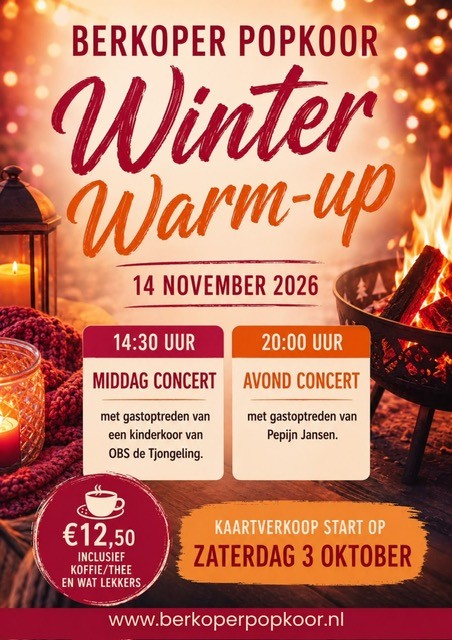 Cover photo for Winter Warm-up Middag concert by Berkoper Popkoor