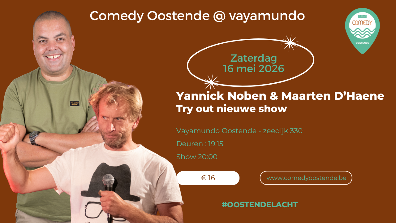 Cover photo for Comedy Oostende @ Vayamundo - Yannick Noben en Maarten D'haene - Dubbel troef (try out) by Comedy Oostende