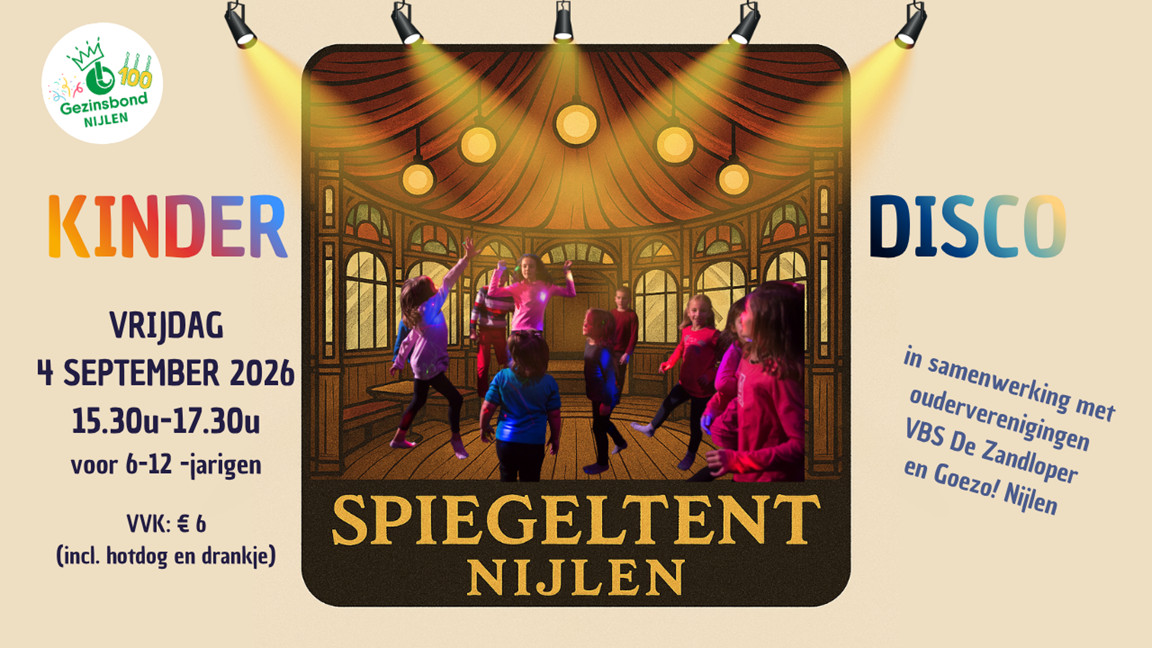 Cover photo for Kinderdisco Spiegeltent Nijlen by Gezinsbond Nijlen