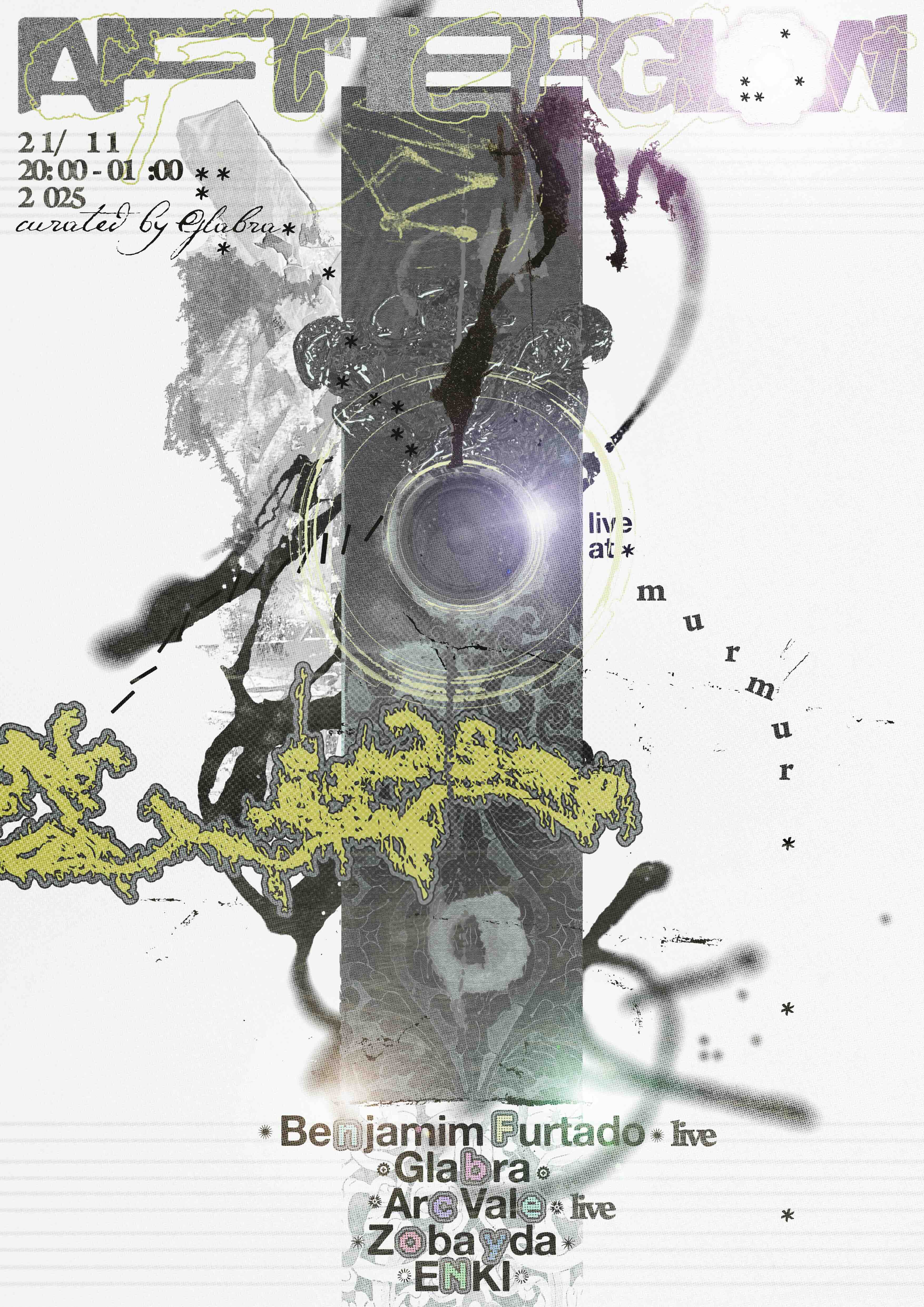 Cover photo for afterglow / glabra, benjamim furtado, arc vale, enki & zobayda by murmur