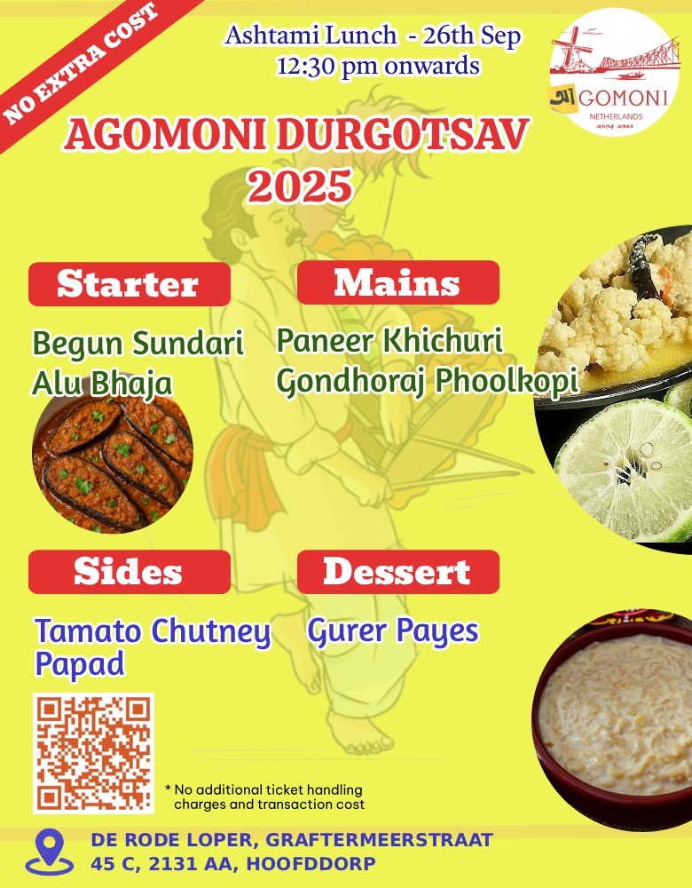 Cover photo for Agomoni Durga Puja Ashtami (26th Sep) Celebration by Agomoni Netherlands