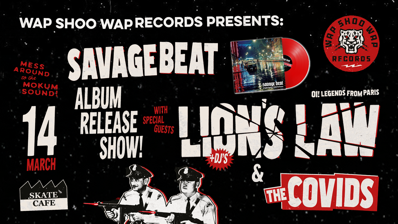 Cover photo for ANNA WODKA, THE COVIDS, SAVAGE BEAT (ALBUM RELEASE), LION'S LAW (LIVE), WAP SHOO WAP DJ'S, MAMA'S BOY by Skatecafe Karin & Yvonne