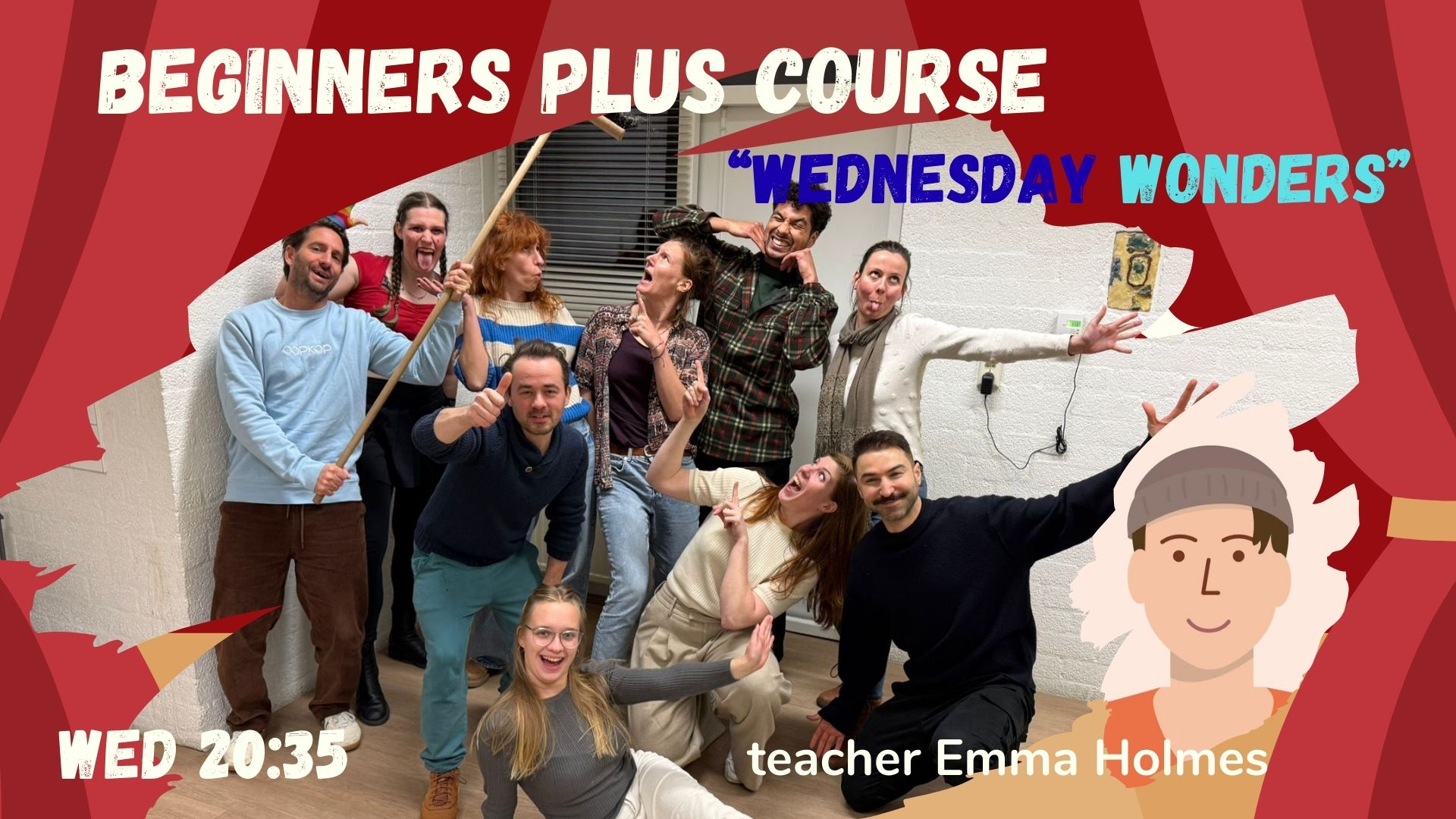 Cover photo for Beginners Plus Course Wednesday Wonders (Emma) by Improv Utrecht