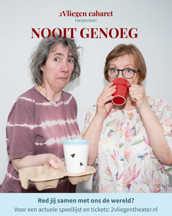 Cover photo for Cabaret - 2Vliegen: Nooit genoeg by Delftse toneelvereniging de Flits