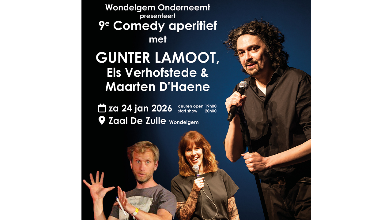 Cover photo for Comedy Aperitief Gunter Lamoot by Wondelgem Onderneemt vzw
