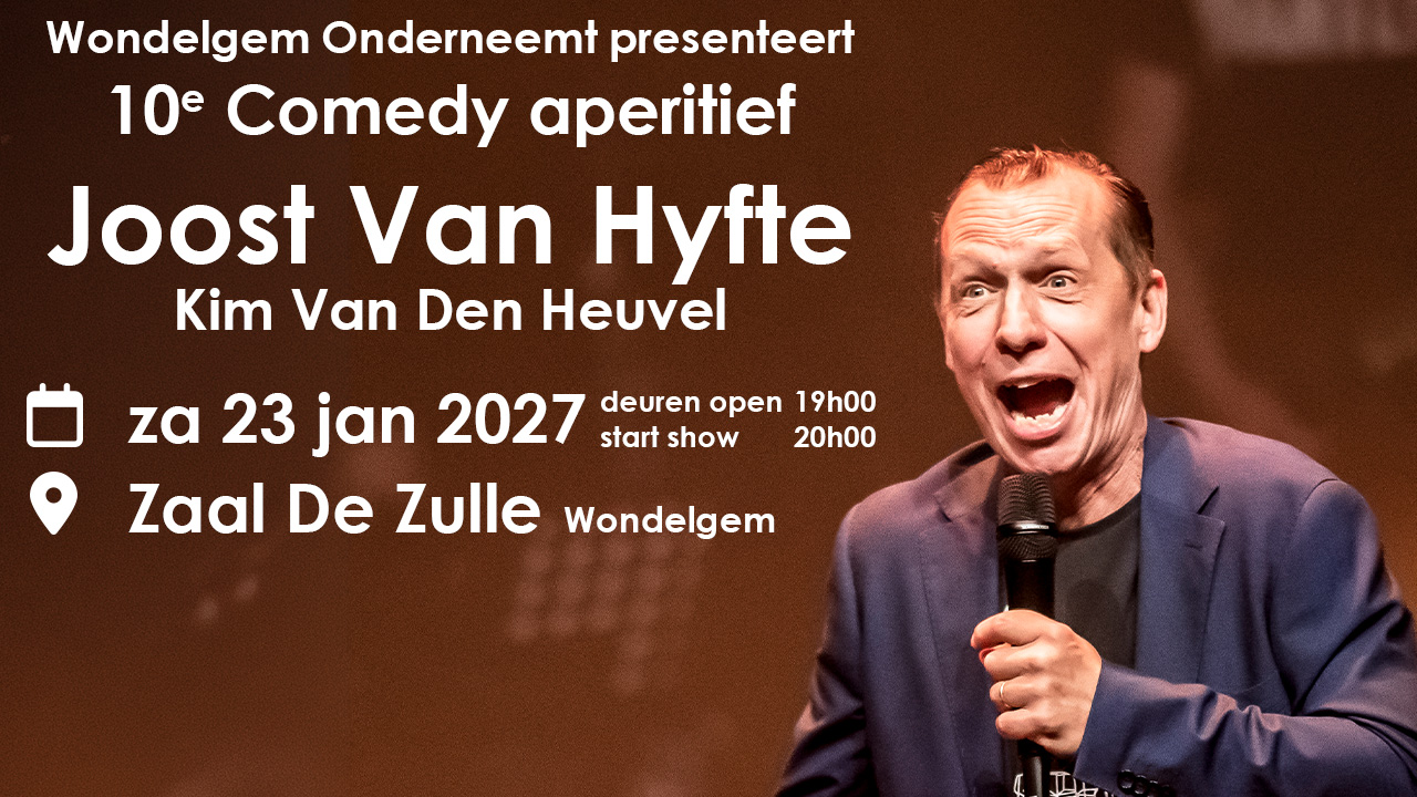 Cover photo for Comedy Aperitief Joost Van Hyfte by Wondelgem Onderneemt vzw