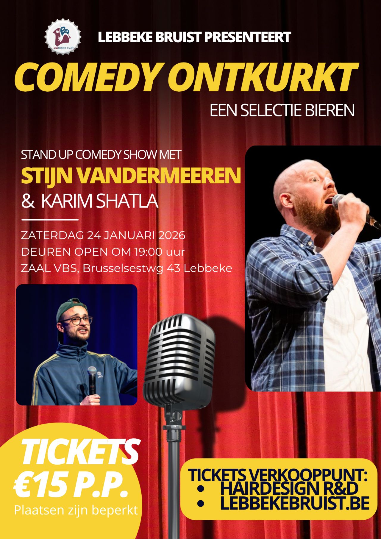 Cover photo for Comedy Ontkurkt 2026 by Lebbeke Bruist