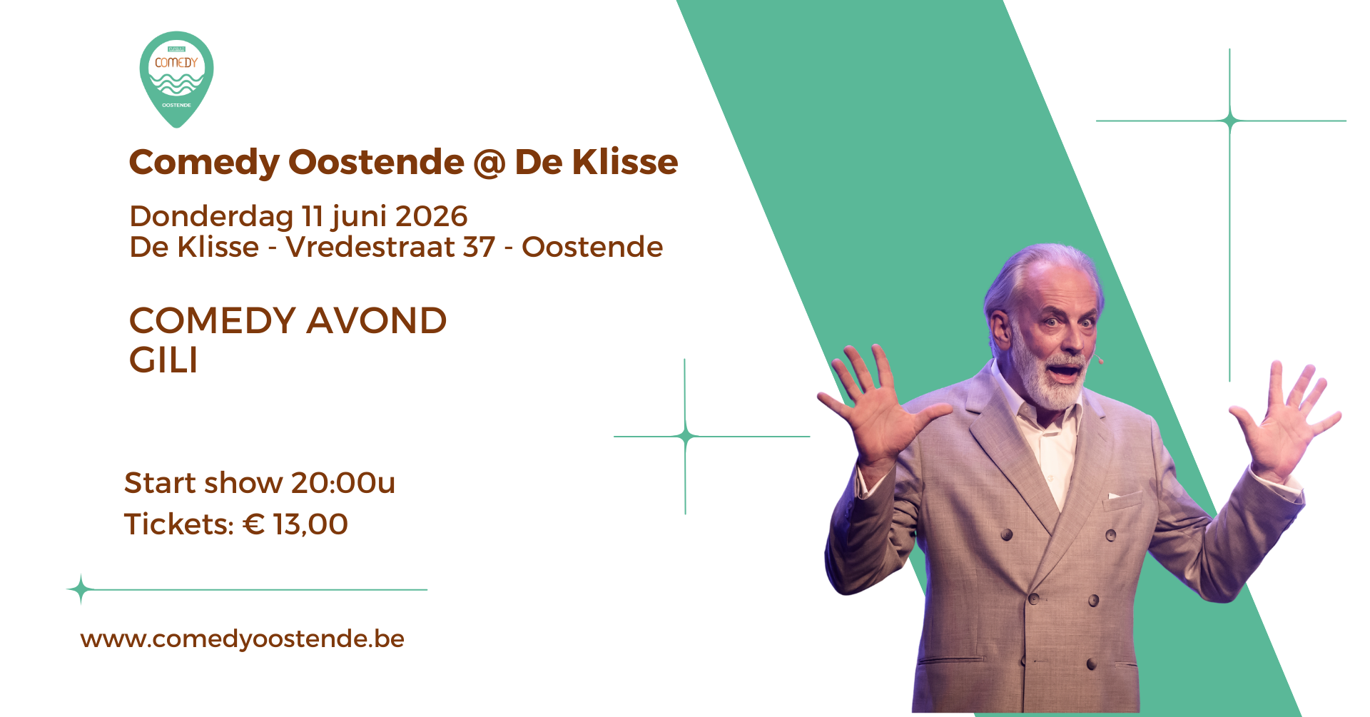 Cover photo for Comedy Oostende @ De Klisse - Gili - Try out by Comedy Oostende
