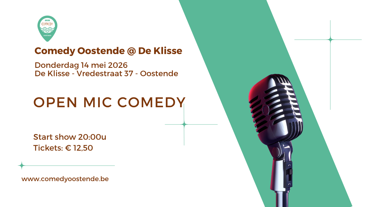 Cover photo for Comedy Oostende @ De Klisse - Open Mic Comedy by Comedy Oostende