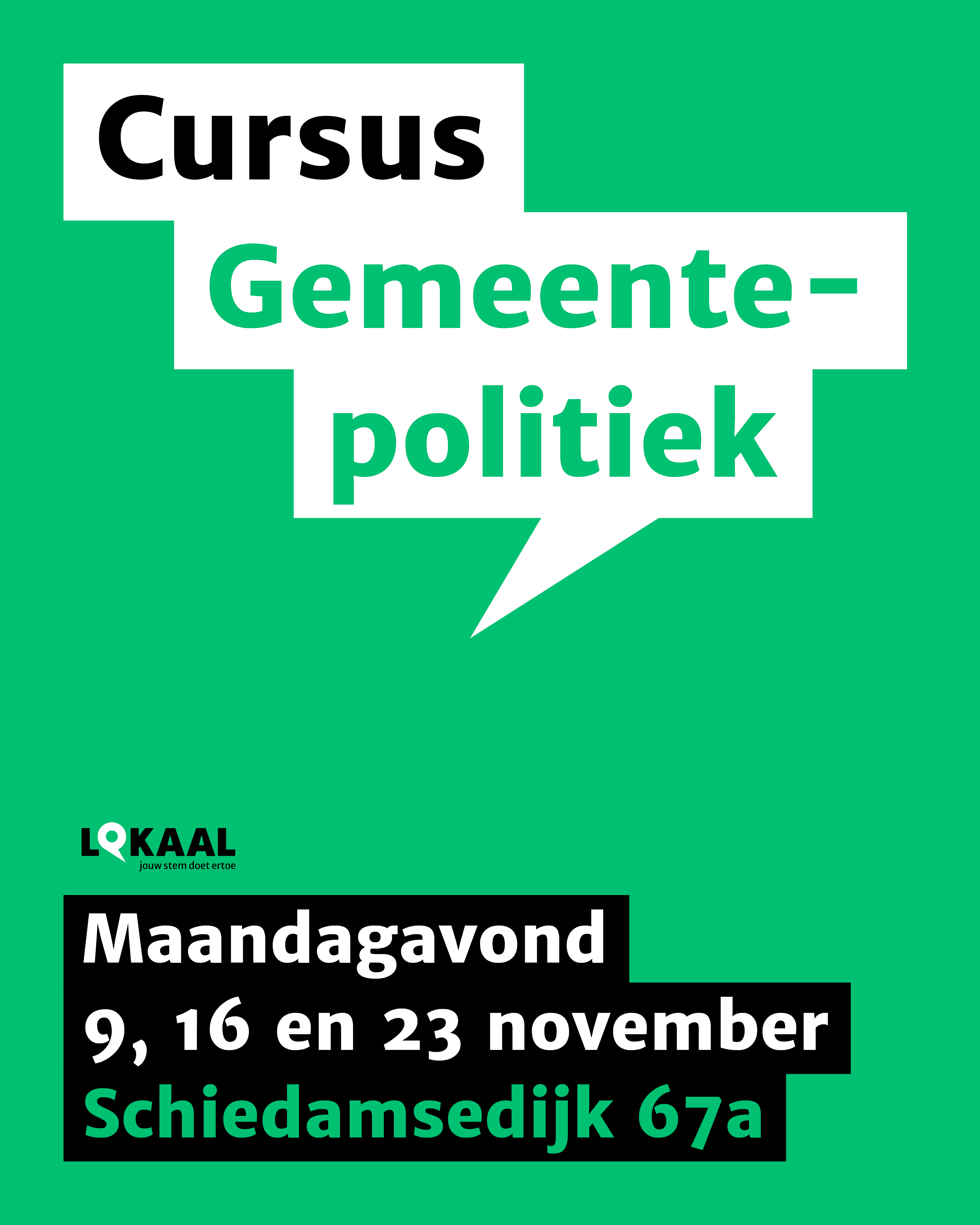 Cover photo for Cursus Gemeentepolitiek maandag 9, 16 en 23 november 2026 by LokaalRotterdam
