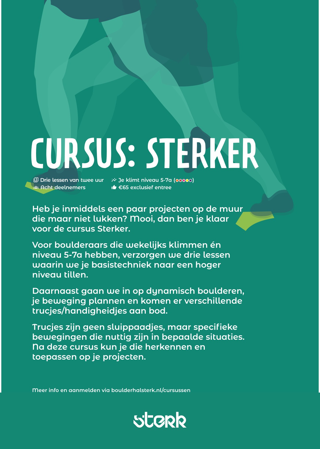 Cover photo for Cursus Sterker 13, 20 en 27 oktober, van 19:30 - 21:30 @ Sterk Spoor by Boulderhal STERK