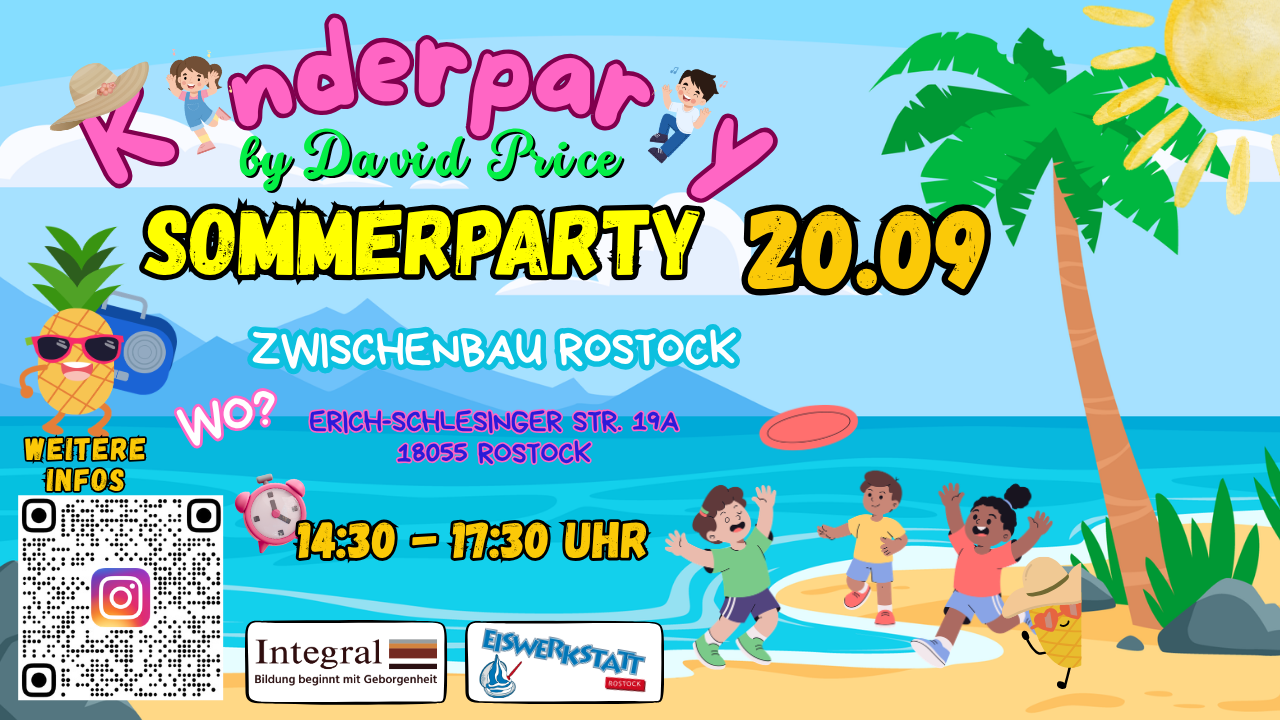 Cover photo for 20.09.2026 Kinderparty by David Price "Sommerparty" by Kinderparty by David Price