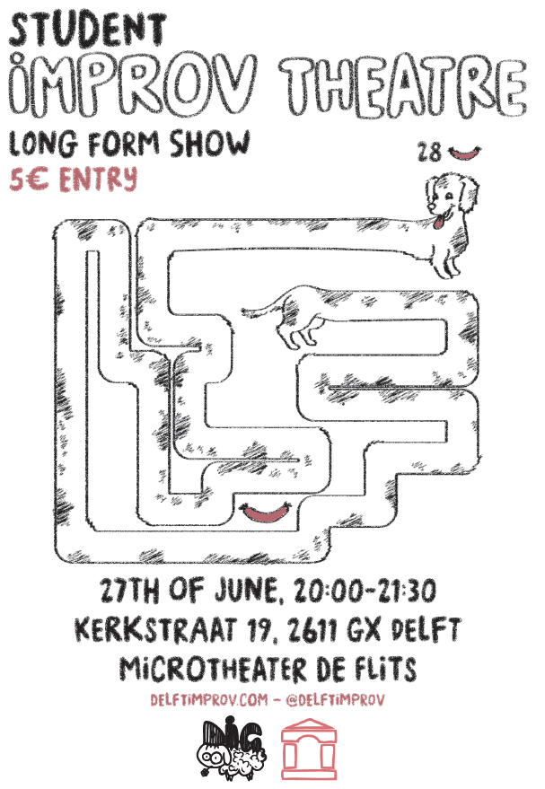 Cover photo for Delft Improv Show 27 juni 2025 by Delftse toneelvereniging de Flits