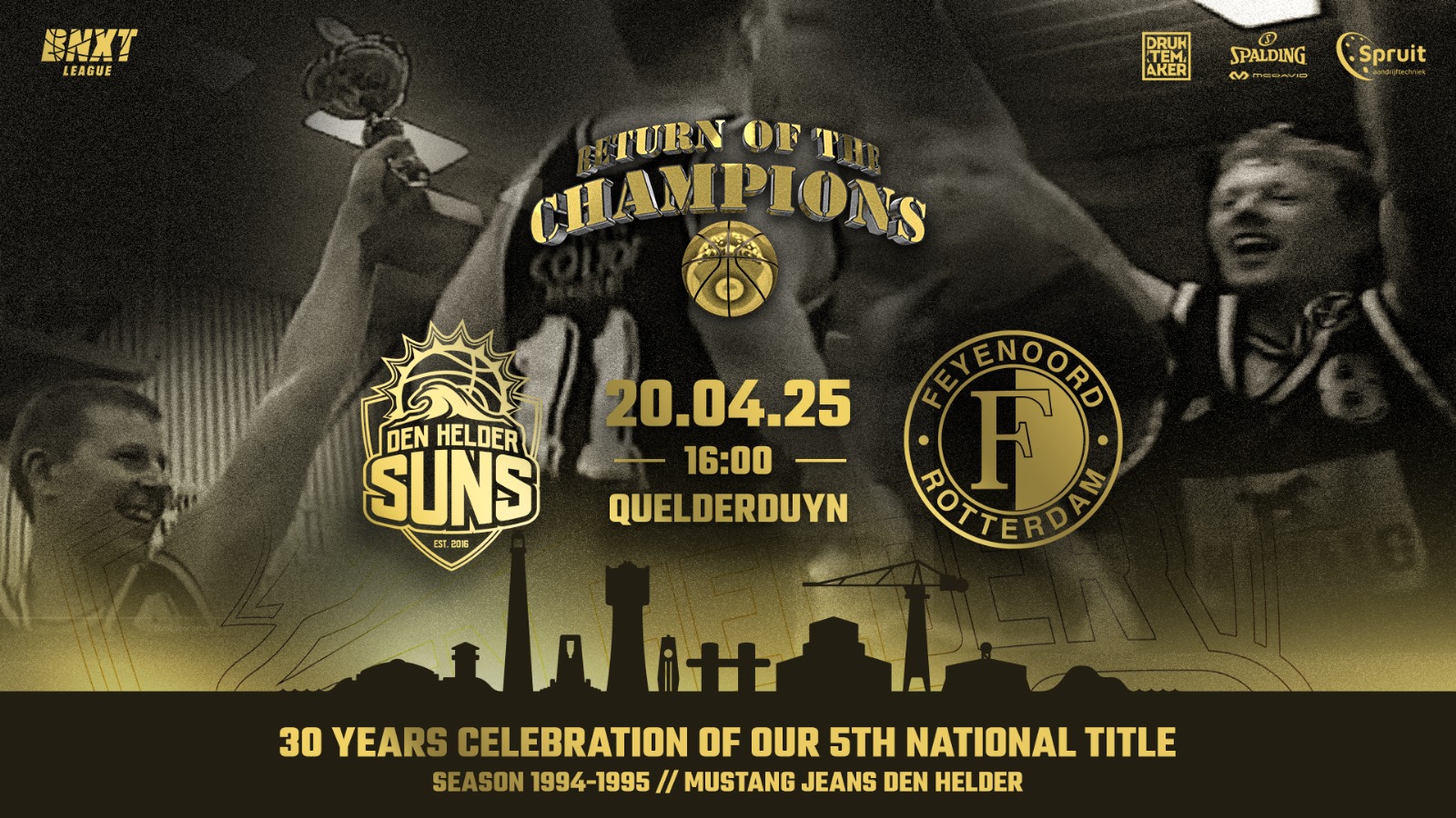 Cover photo for Den Helder SUNS vs Feyenoord Basketball - Return of the Champions Special by Stichting Top Basketball Den Helder SUNS