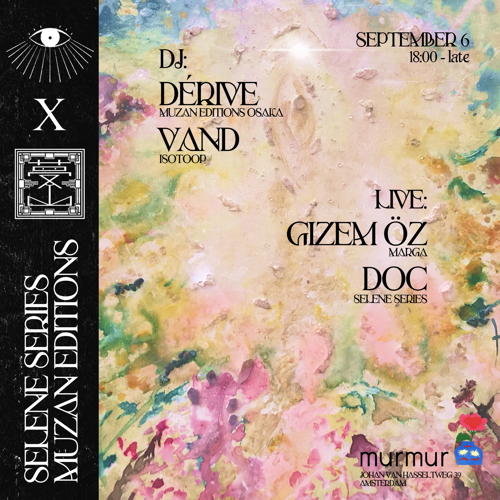 Cover photo for selene series x muzan editions w/ dérive, vand, gizem öz & doc by murmur