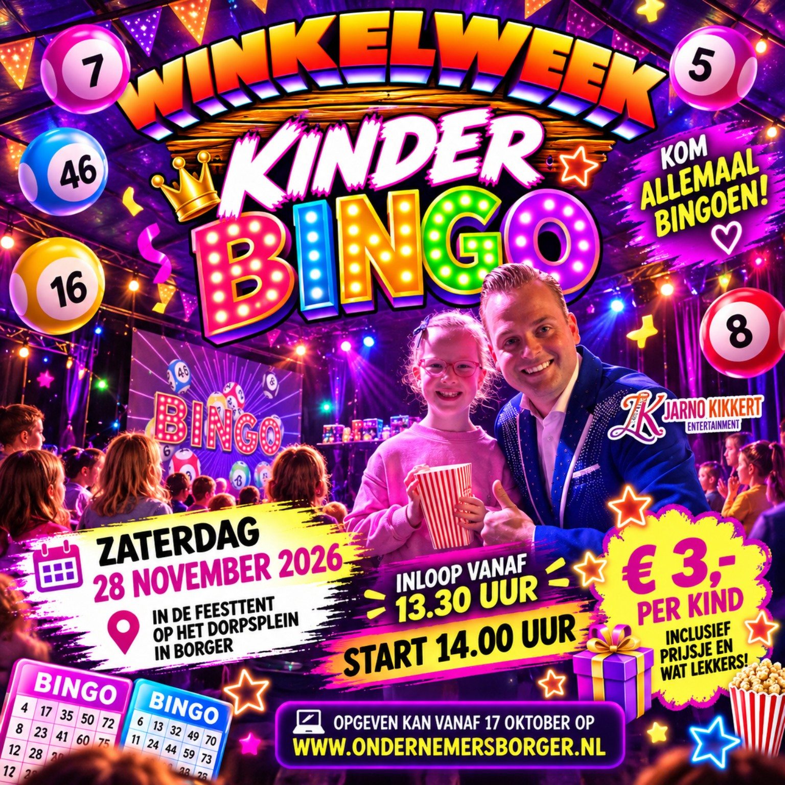 Cover photo for KINDERBINGO Winkelweek 2026 by Ondernemersvereniging Borger