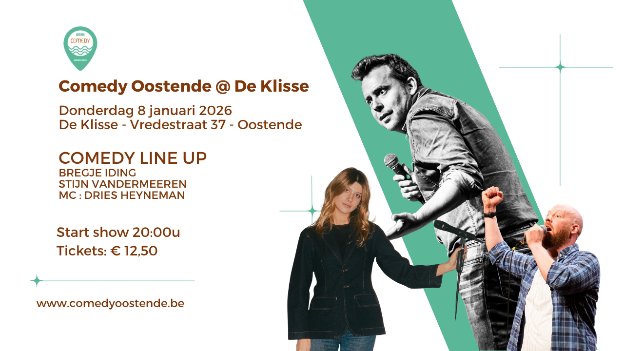 Cover photo for Comedy Oostende @ De Klisse - Comedy Line up by Comedy Oostende