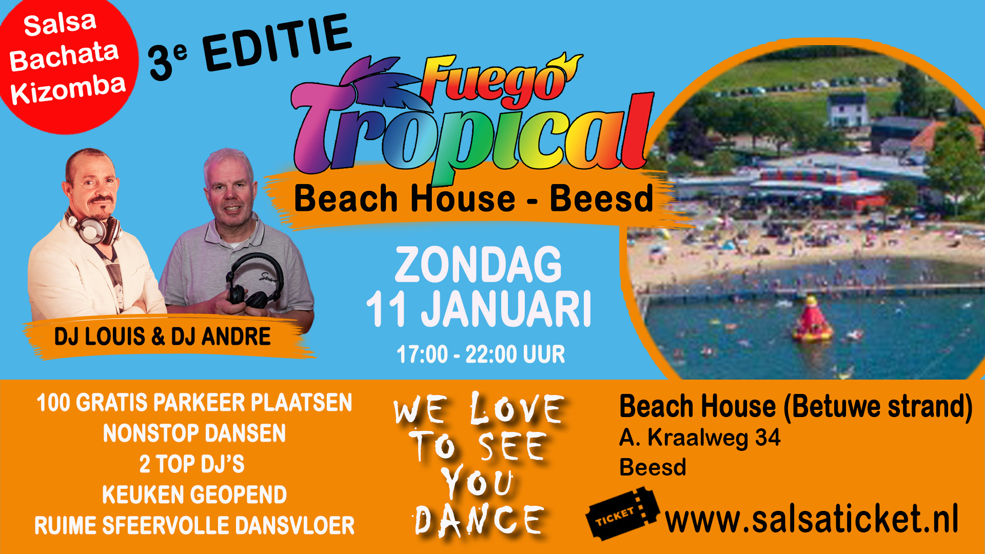 Cover photo for Fuego Tropical Beach House - Beesd by Salsaticket.nl