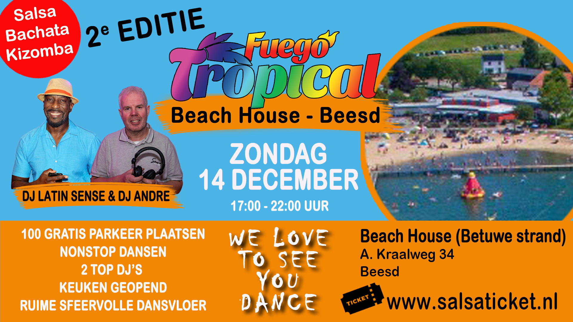 Cover photo for Fuego Tropical Beach House - Beesd by Salsaticket.nl