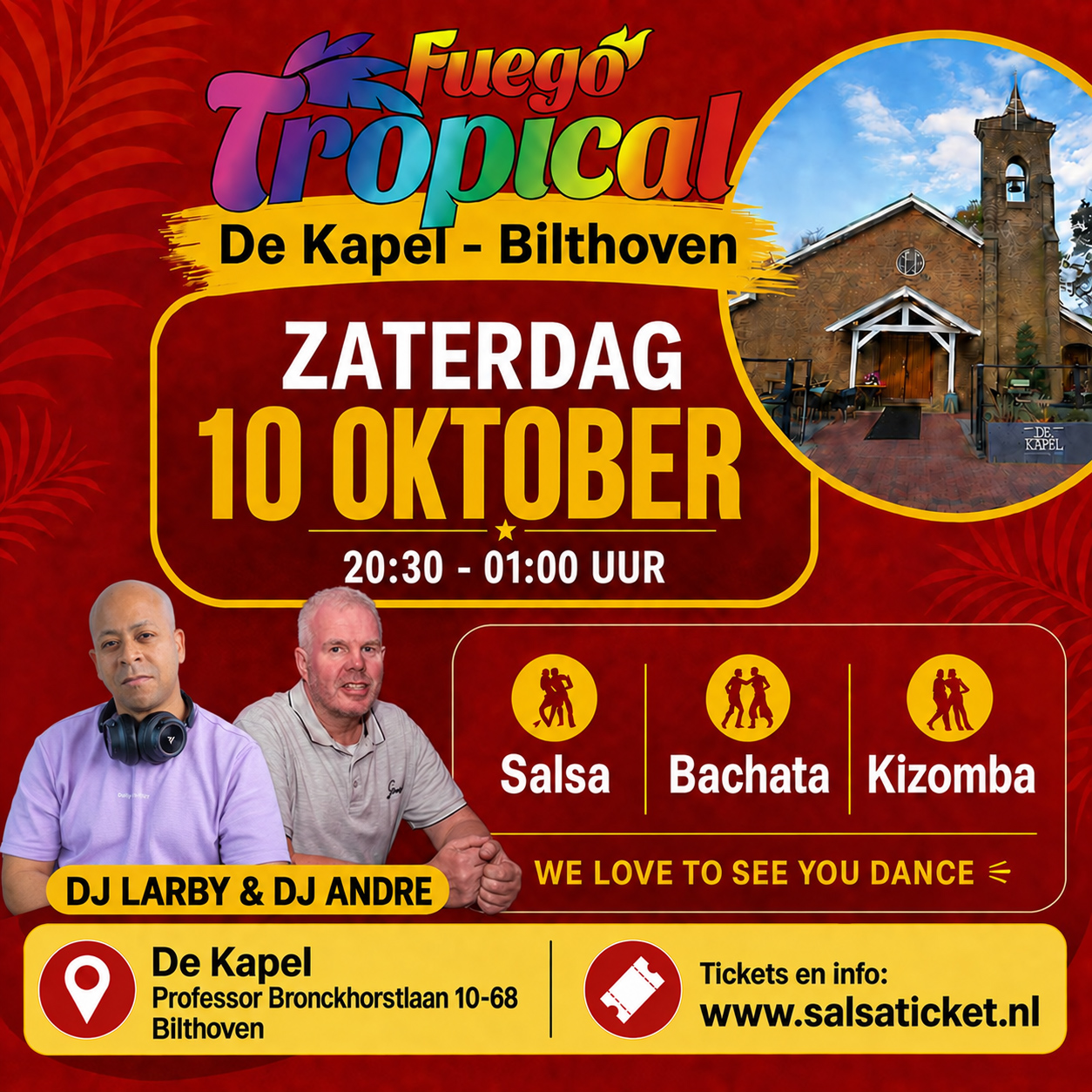 Cover photo for Fuego Tropical in de Kapel - Bilthoven by Salsaticket.nl