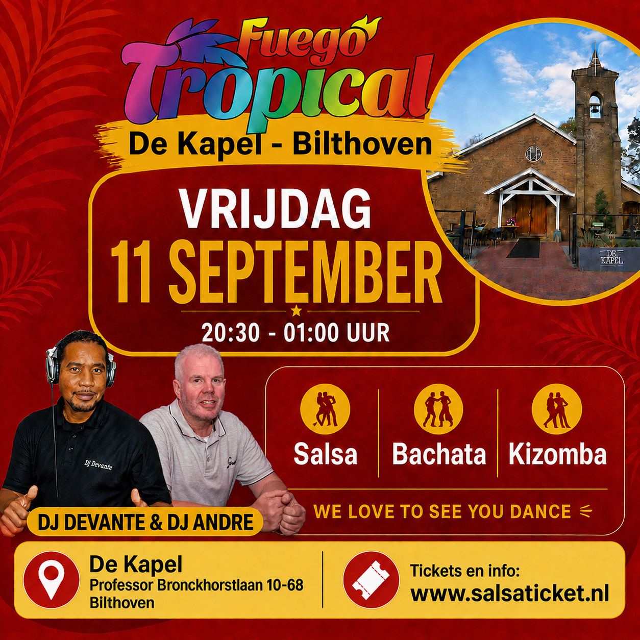 Cover photo for Fuego Tropical in de Kapel - Bilthoven by Salsaticket.nl