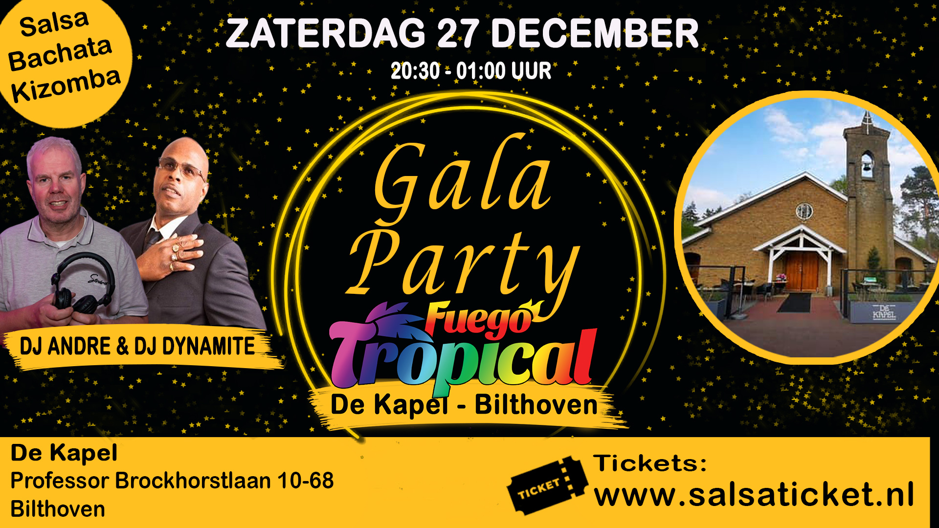 Cover photo for Fuego Tropical Gala Party in de kapel van Bilthoven by Salsaticket.nl