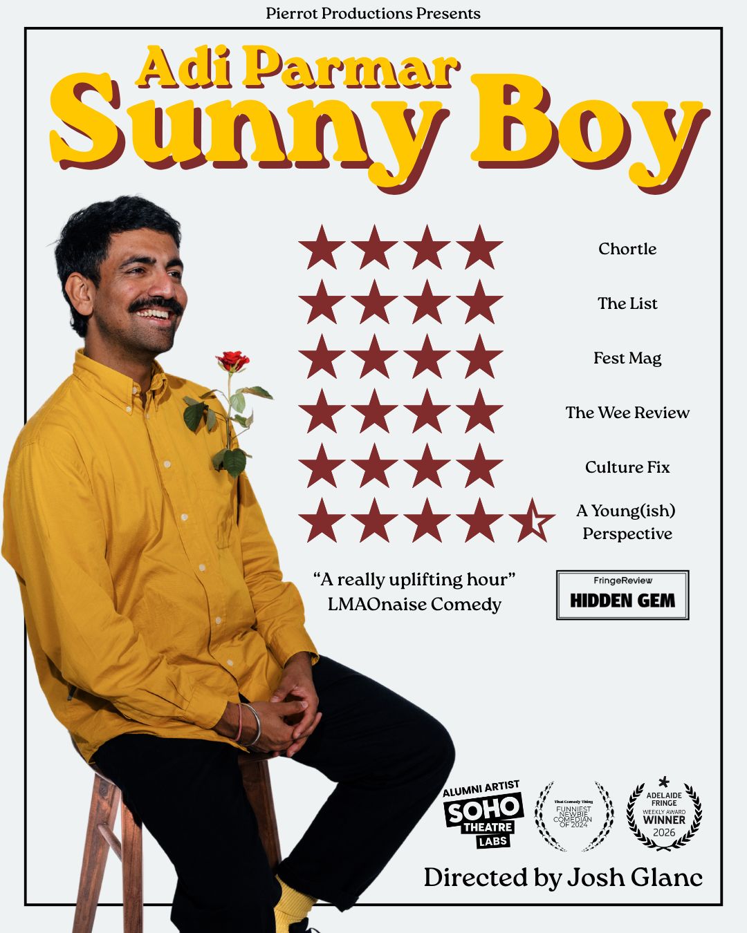 Cover photo for Funny AF: Adi Parmar - Sunny Boy by BadEgg