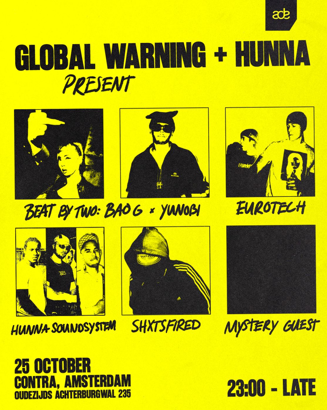 Cover photo for Global Warning + Hunna by Contra Amsterdam