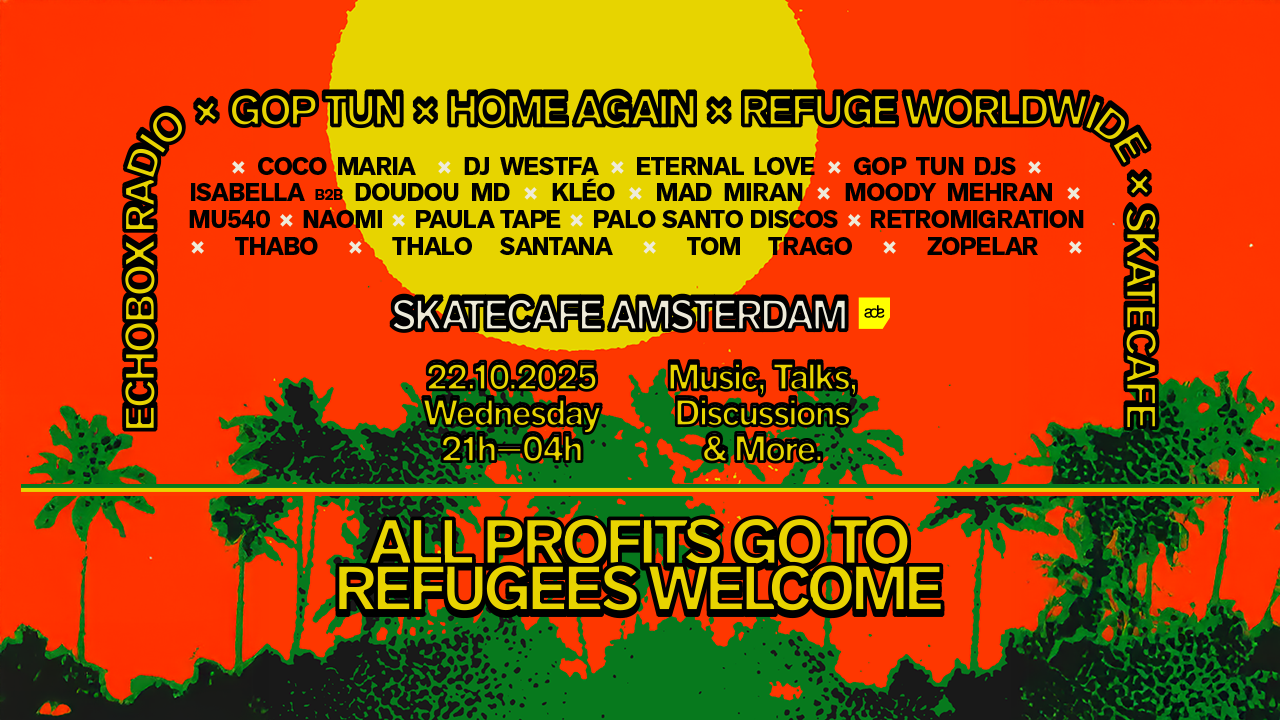 Cover photo for GOP TUN X HOME AGAIN – ADE FUNDRAISER by Skatecafe Karin & Yvonne