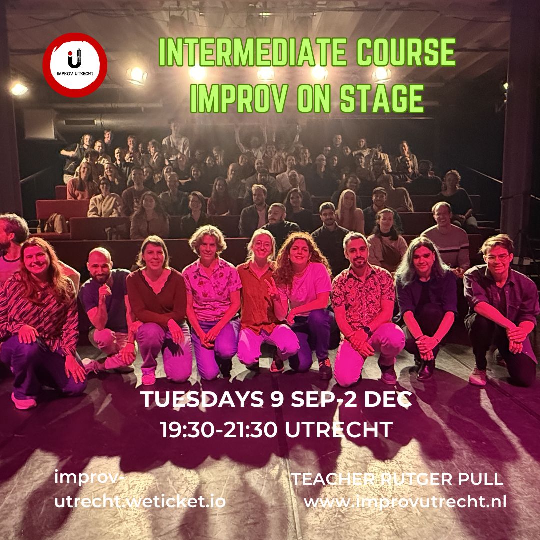 Cover photo for Intermediate course: On stage! - by Rutger Pull by Improv Utrecht