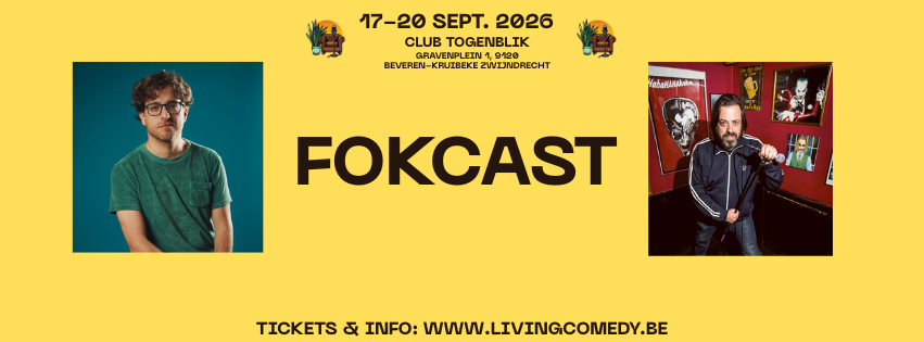Cover photo for Jongerenticket Live Fokcast met Jelle de Beule & special guest by LivingComedyvzw