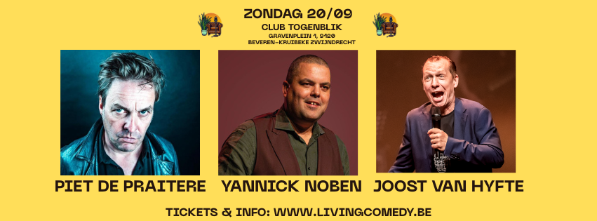 Cover photo for Jongerenticket Yannick Noben, Piet de Praitere & Joost Van Hyfte by LivingComedyvzw