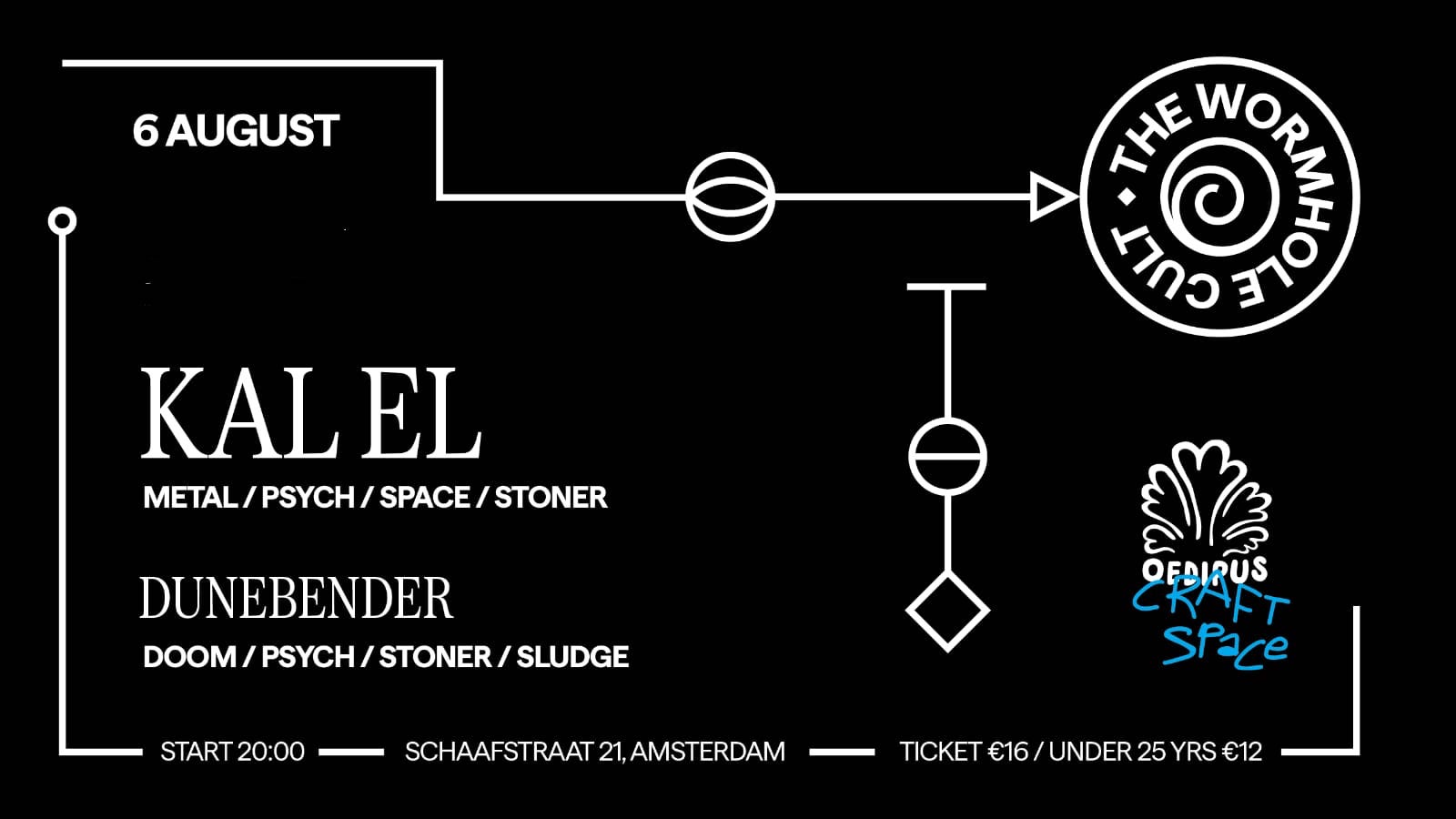 Cover photo for KAL EL & DUNEBENDER - THE WORMHOLE CULT by Oedipus Craft Space